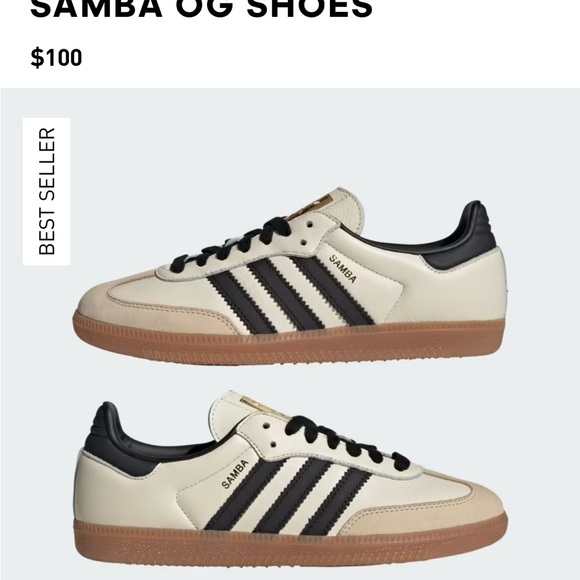 Adidas Samba OG Sneakers - Cream White / Core Black / Sand Strata - Picture 1 of 5